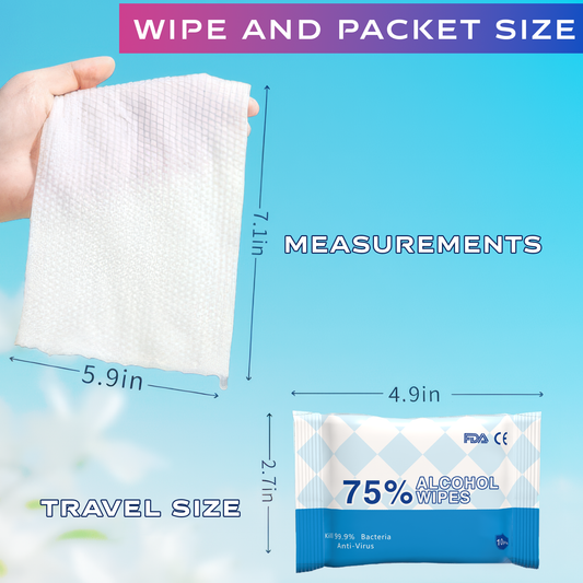 Sllic® 10s - 75% Alcohol Wipes - Packs of 10 Sheets (10/30/100 Packs)