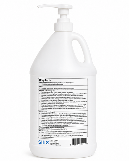 Gel hydroalcoolique pour les mains (4 x 4 litres) fabriqué au Canada - 70 % d'alcool de qualité alimentaire