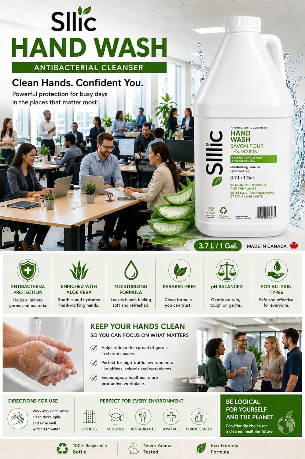 Sllic® Premium Liquid Moisturizing Hand Soap Refill 4L / 1 Gallon