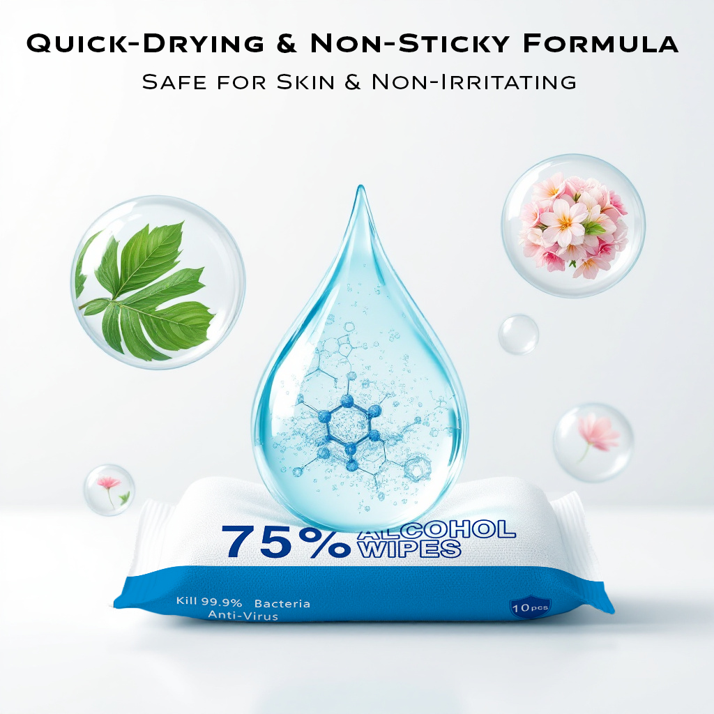 Sllic® 10s - 75% Alcohol Wipes - Packs of 10 Sheets (10/30/100 Packs)