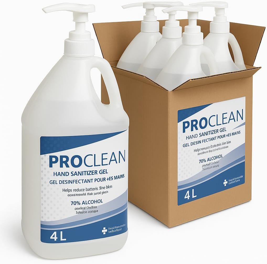 4 X 4 Litres Hand Sanitizer Made in Canada - 70% Food Grade Alcohol