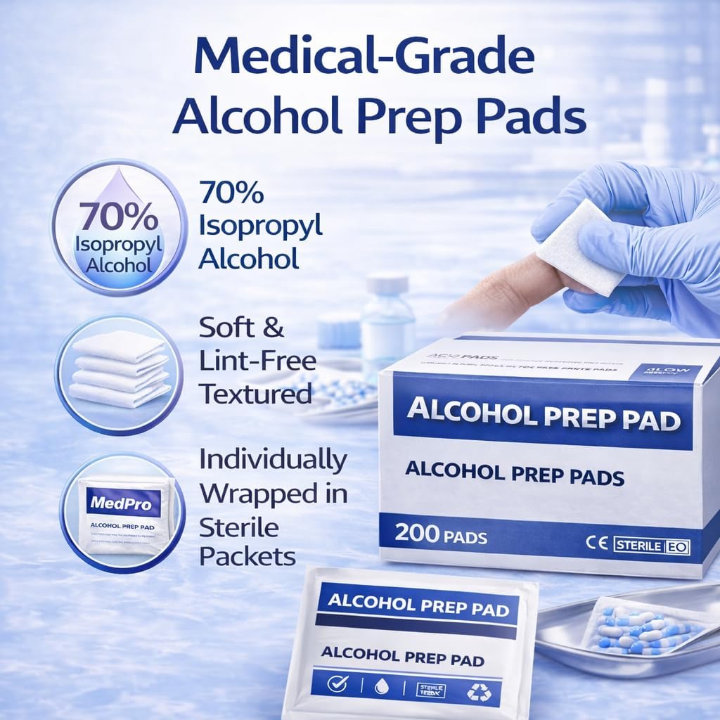 Pro Alcohol Prep Pads, Individually Wrapped, 2-Ply - 70% Isopropyl Alcohol