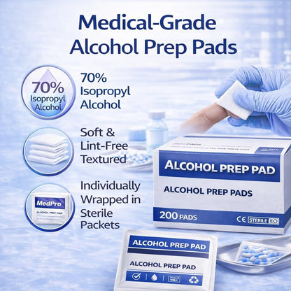 Pro Alcohol Prep Pads, Individually Wrapped, 2-Ply - 70% Isopropyl Alcohol