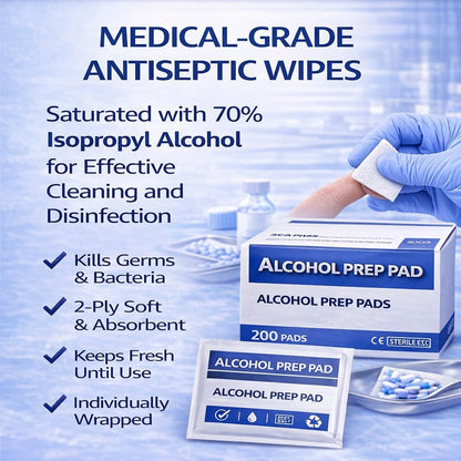 Pro Alcohol Prep Pads, Individually Wrapped, 2-Ply - 70% Isopropyl Alcohol