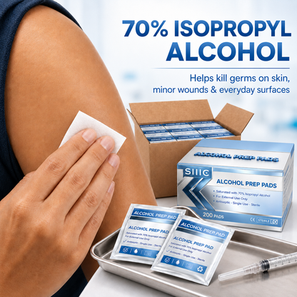 Sllic® Pro Alcohol Prep Pads - 70% Isopropyl Alcohol - Individually Wrapped 2-Ply Pads