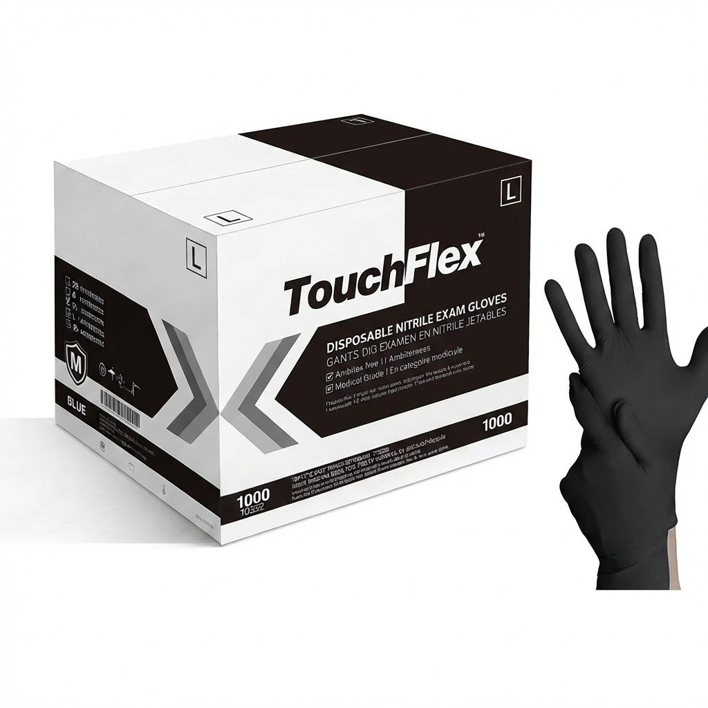 Intco TouchFlex Nitrile Gloves 5mil Black