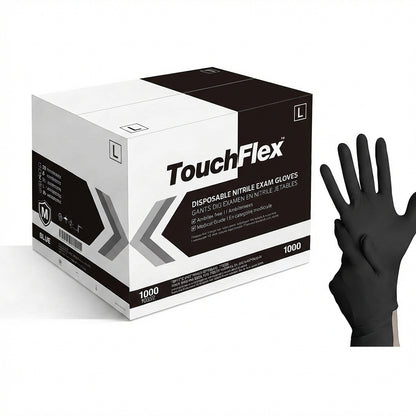 Intco TouchFlex Nitrile Gloves 5mil Black