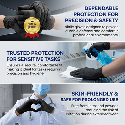 Intco TouchFlex Nitrile Gloves 5mil Black