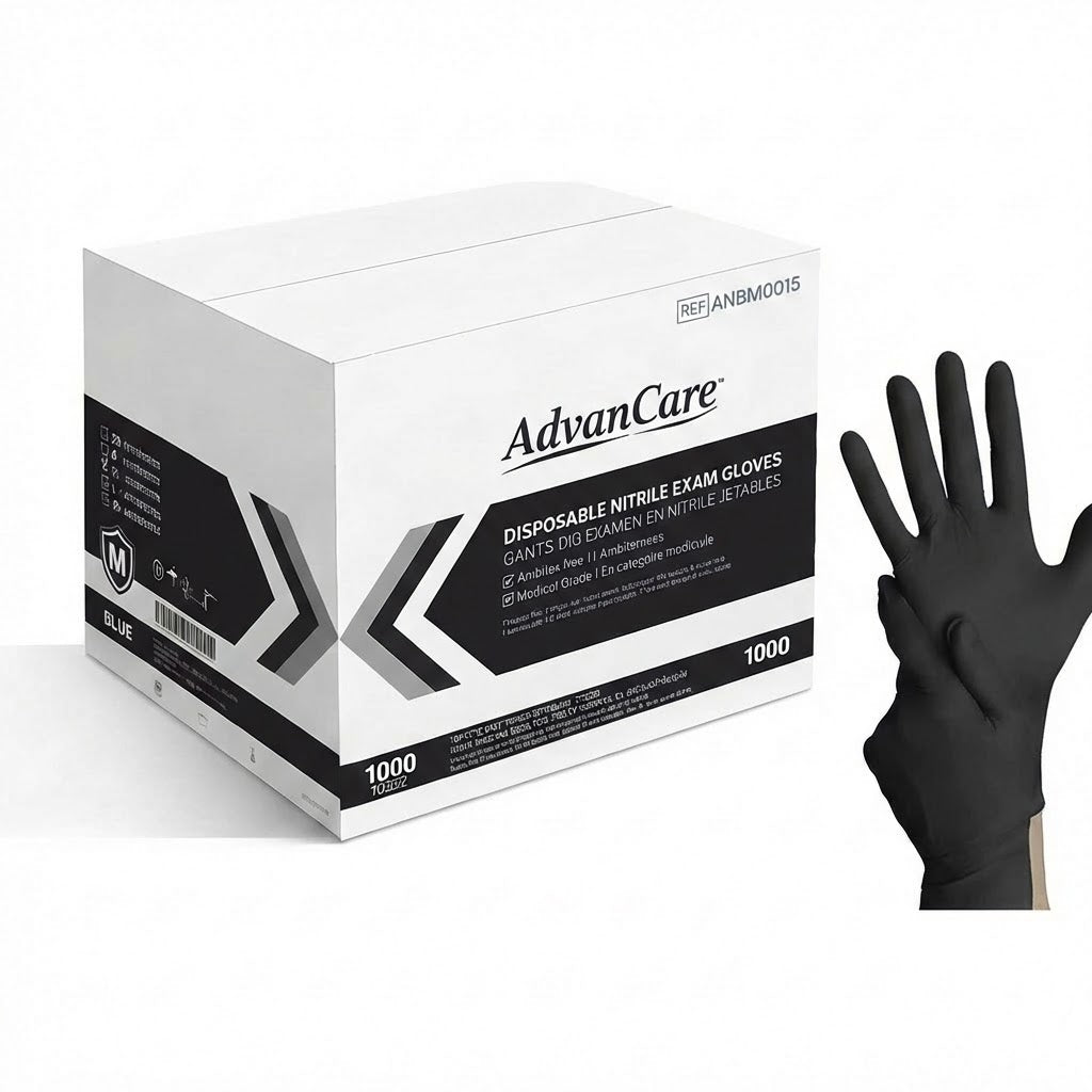 Intco AdvanCare Nitrile Gloves 4mil Black