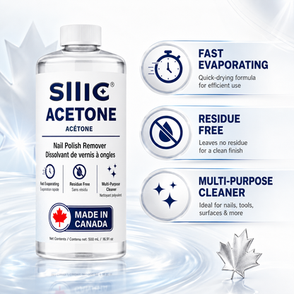 Sllic® Acetone 100% Pure Professional Grade - 500ml / 16.9 fl oz