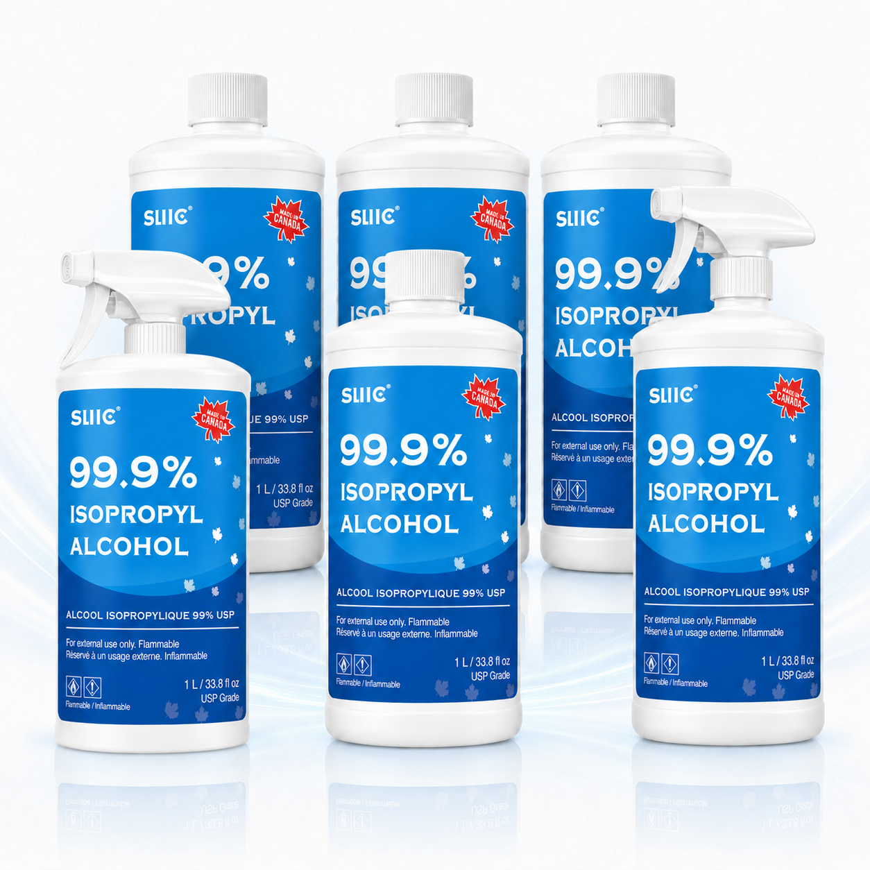 Sllic® Premium 99% USP Grade Isopropyl Alcohol (IPA) Spray Trigger - 1L / 33.8OZ (2/6/12)