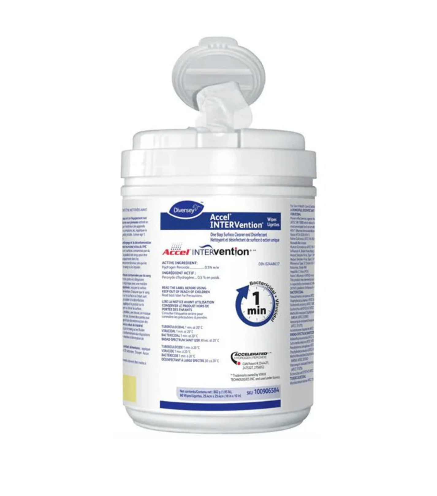 Oxivir Wipes / Diversey Accel® INTERVention™ Disinfectant Wipes – 160 Count (1/12 Canisters)