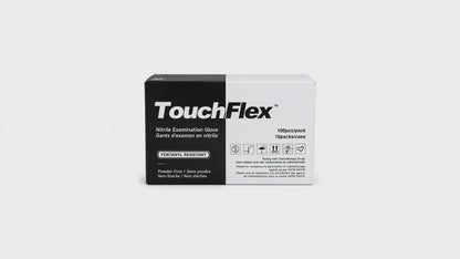 Intco TouchFlex 5.5 Mil Black Nitrile Gloves - Powder-Free - Case of 10 Boxes / 1,000 Gloves